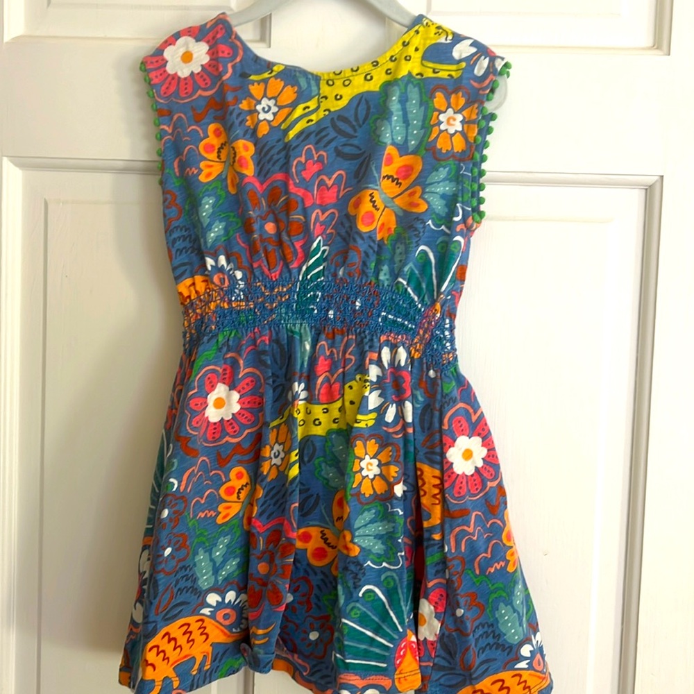 Mini Boden Kids' Print Smocked Waist Cotton Sundress